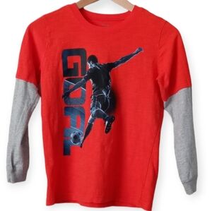 Carter's Boys'   Layered - Look Long Sleeve Tee .Size 10/12 .Orange.